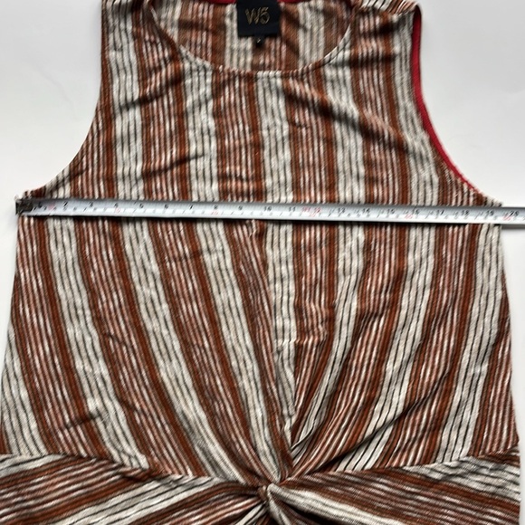 anthropologie W5 Women's Brown and White Striped Tank Top jersey soft - Picture 4 of 5